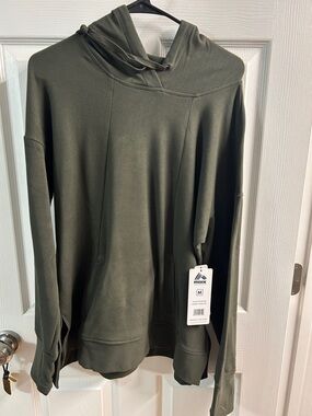 Reebok women's  Olive Green Crewneck Hoodie Pullover